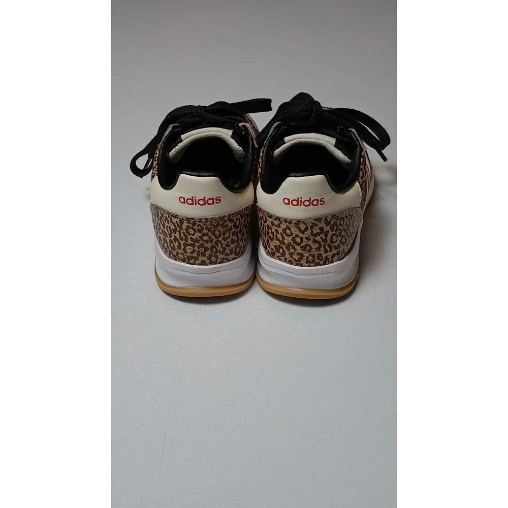 Adidas Womens Run 70s 2.0 Beige/Off-White/Black Leopard Print Shoes 7.5 JR0658